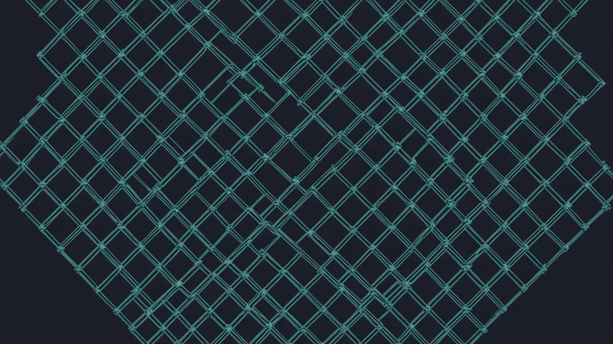 Abstract geometric shapes representing two systems trying to connect