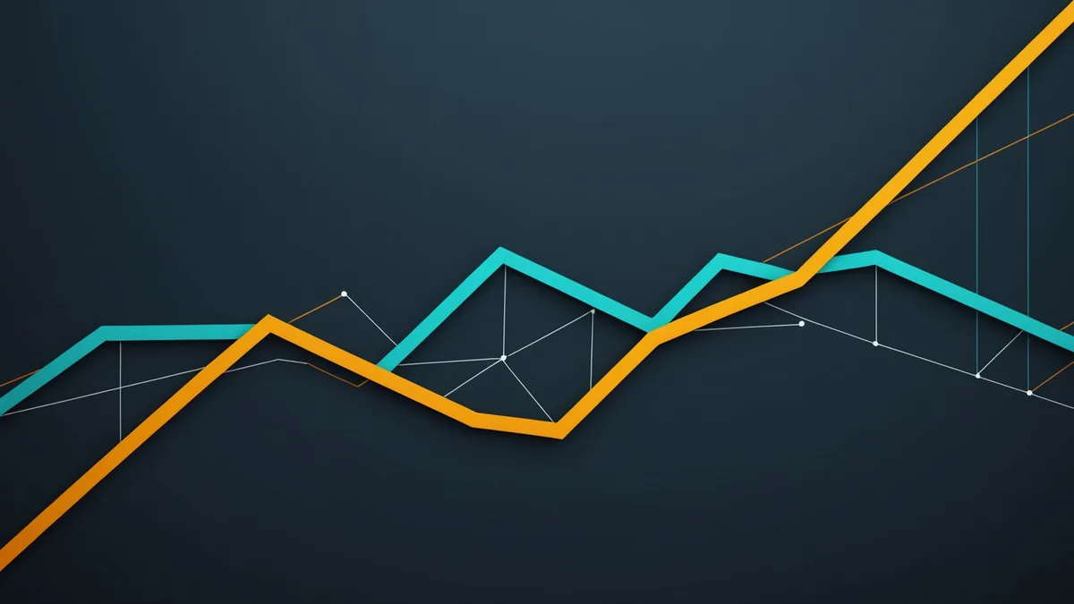 Two lines on a graph diverging over time, one representing real-time and one delayed feedback