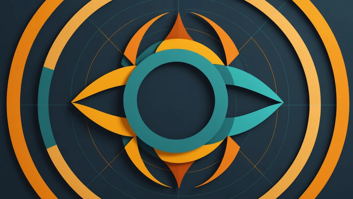 Twelve distinct segments of a circular scoring diagram in navy and teal