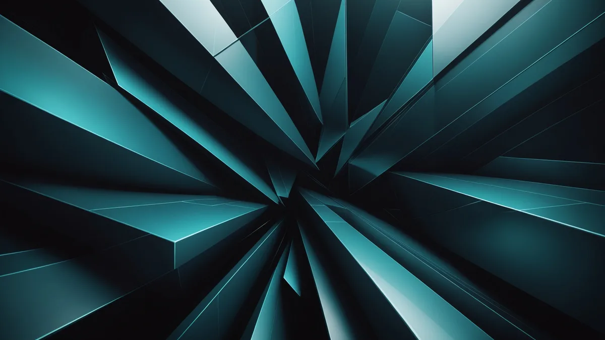 Abstract concept of simulation depth and realism through layered geometric forms