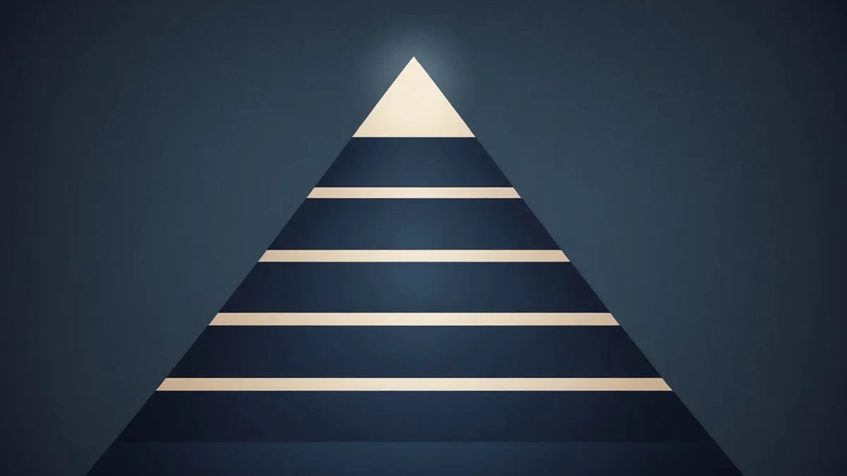 An organizational chart showing diminishing resources below the C-suite level